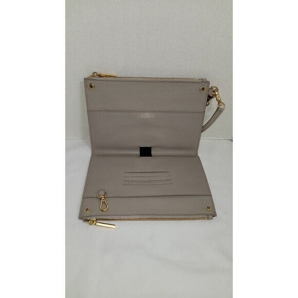 Dagne Dover Essentials Canvas Pale Gray Clutch Wallet Missing Crossbody Strap - Picture 5 of 7